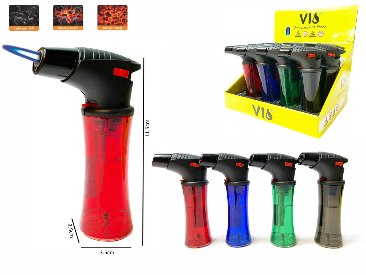 Creme Brulee Brander - Turbo Wind Aanstekers - Crème Brûlée Brander -12 Stuks