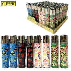Clipper Aanstekers - 48 Stuks- Emoji Vuursteen Aansteker - Na Vulbaar