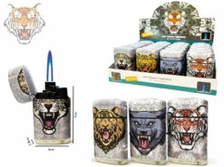Jet Flame Aanstekers - Turbo Aansteker - 20 Stuks In Display - 360° Tijger Print - Soft Touch